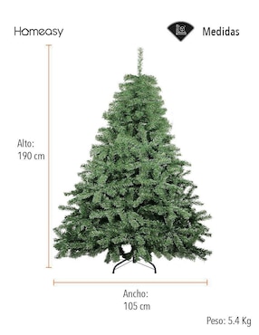 Árbol de navidad Homeasy Frondoso de plástico