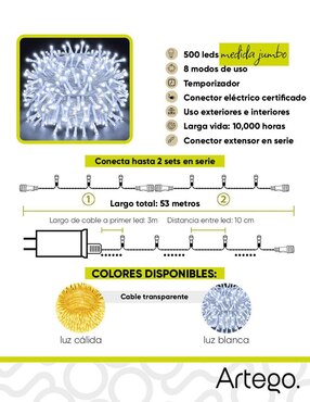Serie LED Artego con 500 focos