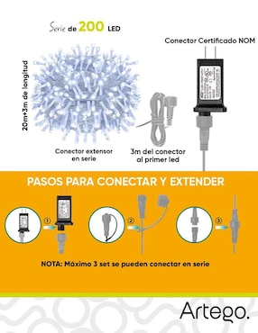 Serie LED Artego con 200 focos