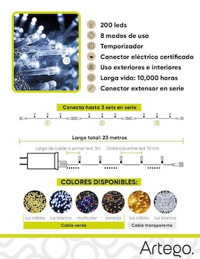 Serie LED Artego con 200 focos