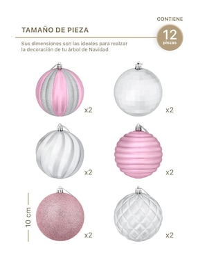 Esfera navideña Esquimal Duotono con 12 piezas