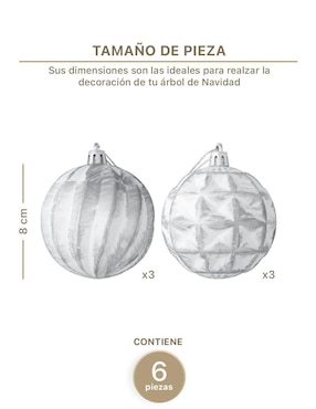 Esfera navideña Esquimal Duotono con 6 piezas