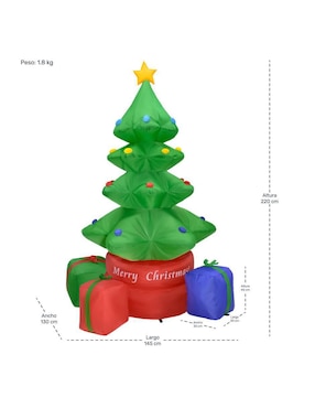 Inflable decorativo forma de árbol de navidad Houzer