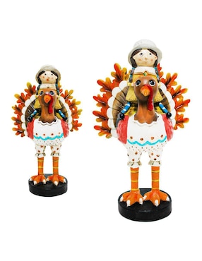 Figura Decorativa Navideña Galerias El Triunfo Pavo Con Niño