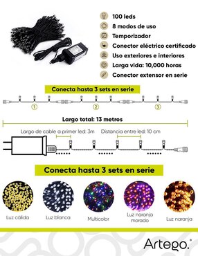 Serie LED Artego ARLED-03-COLD100 con 100 focos