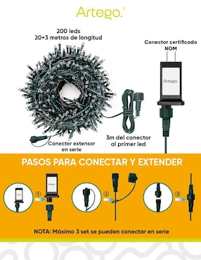 Serie LED Artego ARLED-01-NAVIDAD con 200 focos