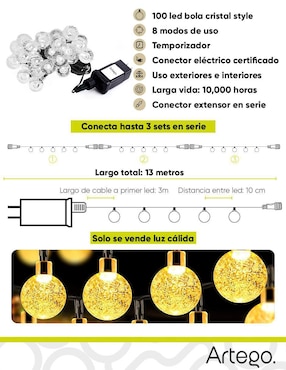 Serie LED Artego ARLED-06-SOL con 100 focos