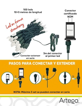 Serie LED Artego Strawberry ARLED-03-PINA100 con 100 focos