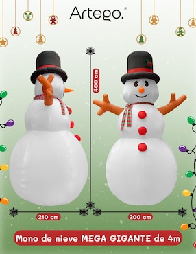 Inflable decorativo forma de muñeco de nieve Artego
