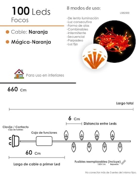 Serie LED Navi Colors L582500 con 100 focos