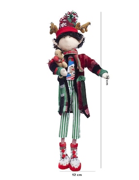 Ornamento navidad duende Queca Designs