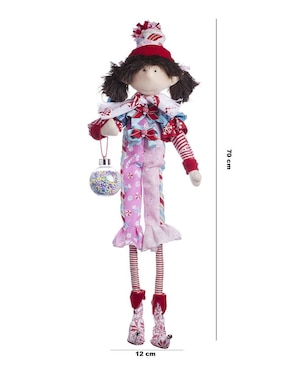 Ornamento navidad duende Queca Designs Candy Cane