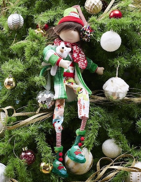 Ornamento navidad duende Queca Designs Merry Fashion