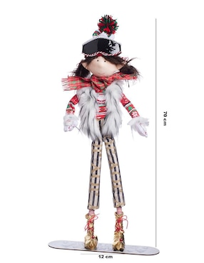 Ornamento navidad duende Queca Designs Xmas Ski