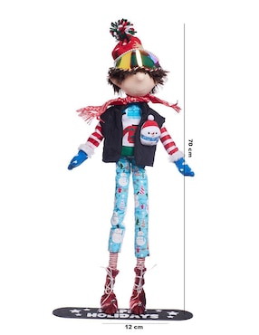 Ornamento navidad duende Queca Designs Xmas Ski