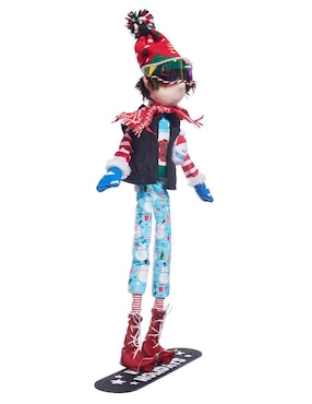 Ornamento navidad duende Queca Designs Xmas Ski