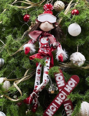 Ornamento navidad duende Queca Designs Xmas Ski