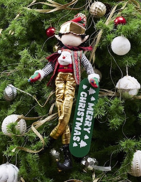 Ornamento navidad duende Queca Designs Xmas Ski
