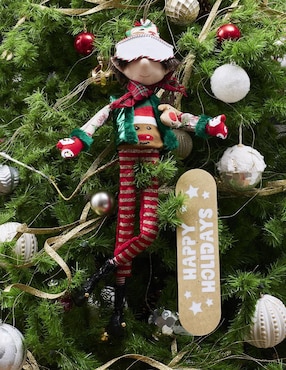 Ornamento navidad duende Queca Designs Xmas Ski
