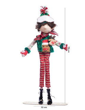 Ornamento navidad duende Queca Designs Xmas Ski