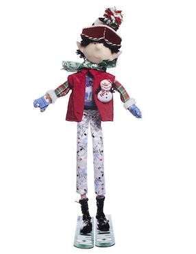 Ornamento navidad duende Queca Designs Xmas Ski