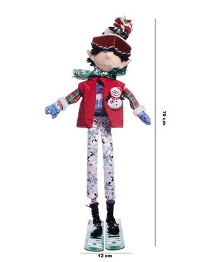 Ornamento navidad duende Queca Designs Xmas Ski