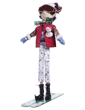 Ornamento navidad duende Queca Designs Xmas Ski