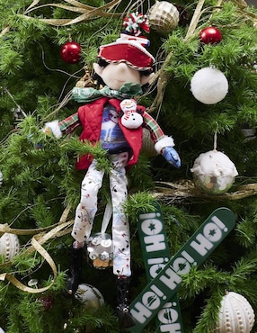 Ornamento navidad duende Queca Designs Xmas Ski