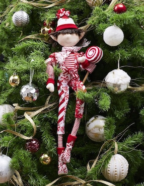 Ornamento navidad duende Queca Designs Candy Cane