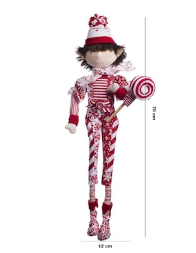 Ornamento navidad duende Queca Designs Candy Cane