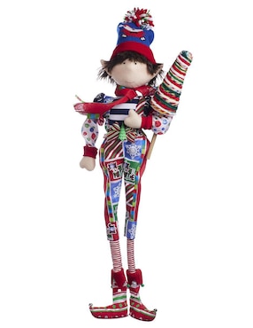 Ornamento navidad duende Queca Designs Candy Cane