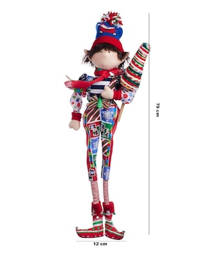 Ornamento navidad duende Queca Designs Candy Cane