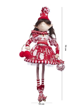 Ornamento navidad duende Queca Designs Candy Cane