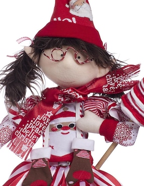 Ornamento navidad duende Queca Designs Candy Cane
