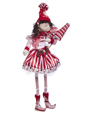 Ornamento navidad duende Queca Designs Candy Cane