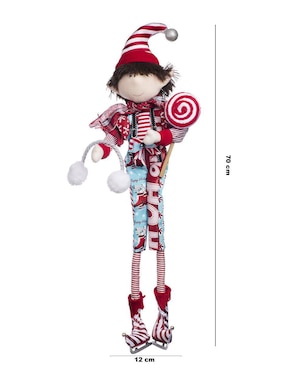 Ornamento navidad duende Queca Designs Candy Cane
