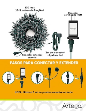 Serie LED Artego con 100 focos