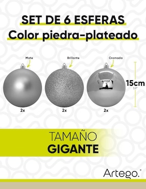 Esfera navideña Artego con 6 piezas