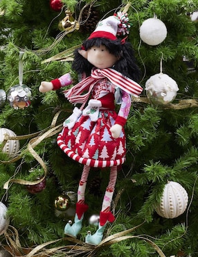 Ornamento navidad duende Queca Designs Candy Cane