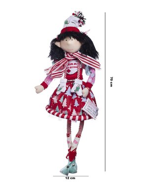 Ornamento navidad duende Queca Designs Candy Cane