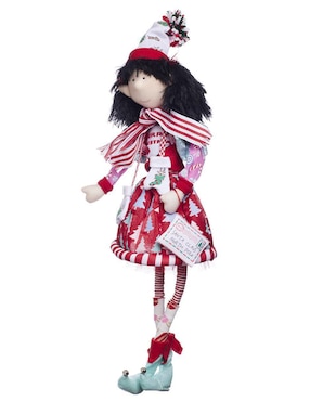 Ornamento navidad duende Queca Designs Candy Cane