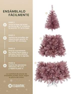 Árbol de navidad Esquimal Oro Rosa de plástico