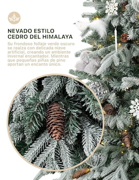 Árbol de navidad Esquimal Nevado Escarchado Con Piñas