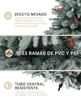 Árbol de navidad Esquimal Nevado Escarchado Con Piñas