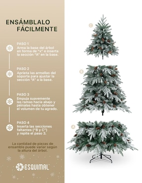 Árbol de navidad Esquimal Nevado Escarchado Con Piñas