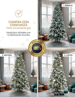 Árbol de navidad Esquimal Nevado Escarchado Con Piñas