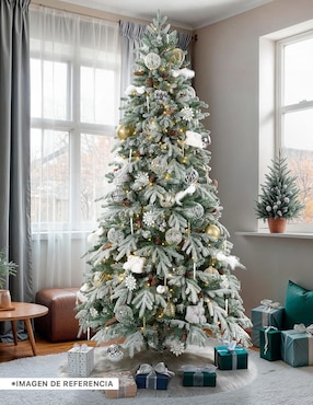 Árbol de navidad Esquimal Nevado Escarchado Con Piñas