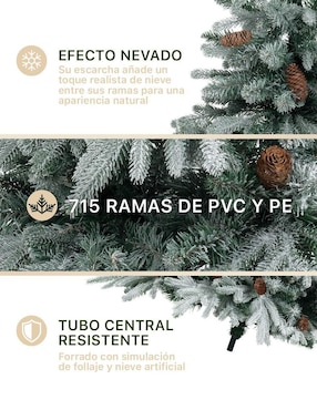 Árbol de navidad Esquimal Nevado Escarchado Con Piñas