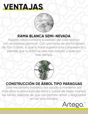 Árbol de navidad Artego White Semi Nevado
