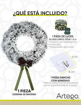 Corona navideña Artego Mistletoe Iluminada